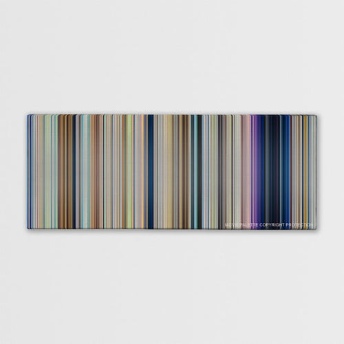Your Name. color palette canvas print: thousands of thin vertical stripes of color