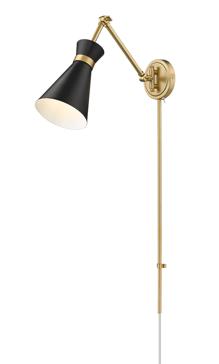 Wall Sconce Z-Lite 351S-MB-MGLD Matte Black Soriano 1 Light Wall Sconce Z-Lite