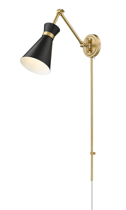 Wall Sconce Z-Lite 351S-MB-MGLD Matte Black Soriano 1 Light Wall Sconce Z-Lite