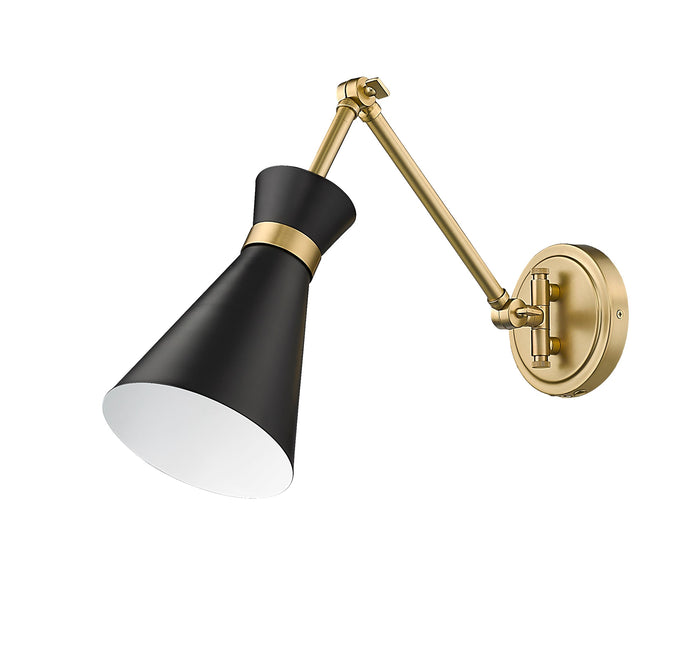 Wall Sconce Z-Lite 351S-MB-MGLD Matte Black Soriano 1 Light Wall Sconce Z-Lite