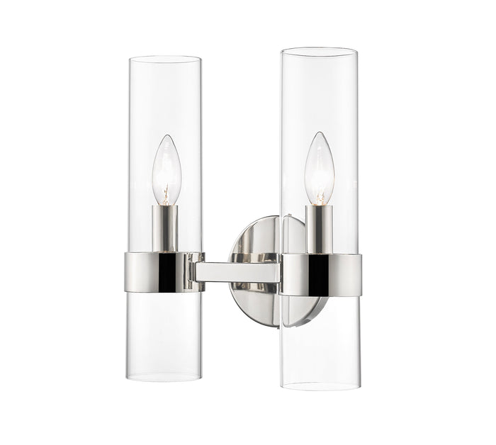 Wall Sconce Z-Lite 4008-2S-PN Polished Nickel Datus 2 Light Wall Sconce Z-Lite