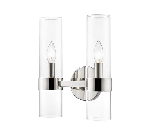 Wall Sconce Z-Lite 4008-2S-PN Polished Nickel Datus 2 Light Wall Sconce Z-Lite