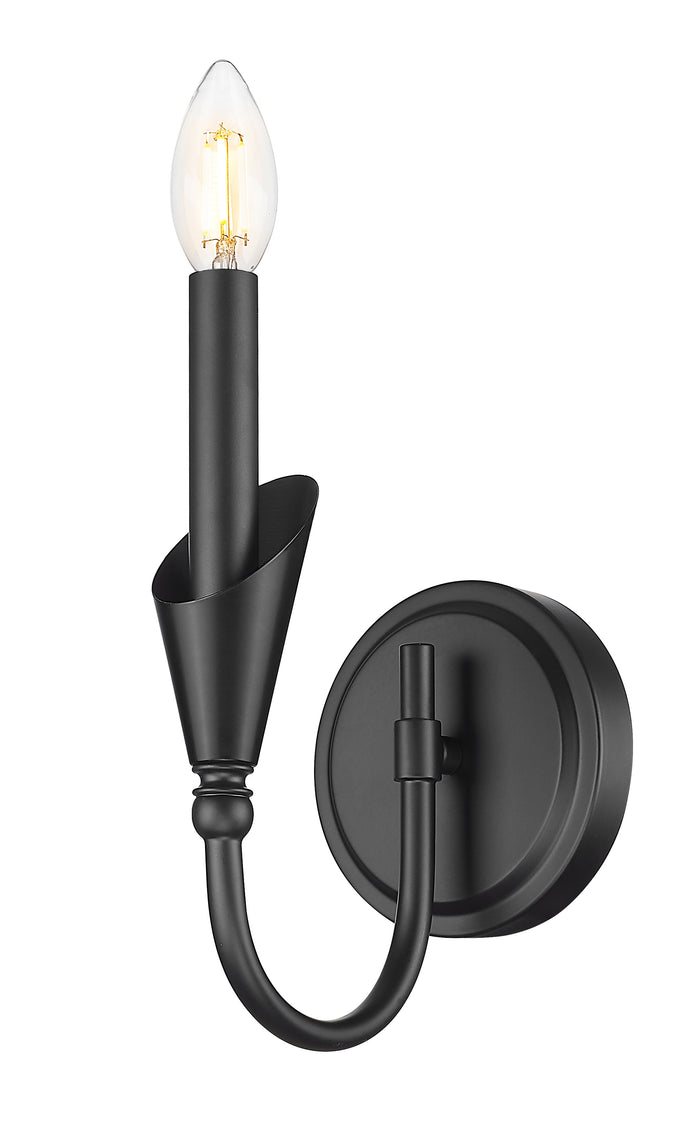 Wall Sconce Z-Lite 4014-1S-MB Matte Black Claudelle 1 Light Wall Sconce Z-Lite