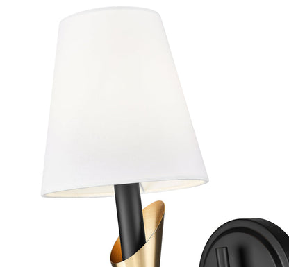 Wall Sconce Z-Lite 4014-1S-MB-MGLD Matte Black + Modern Gold Claudelle 1 Light Wall Sconce Z-Lite