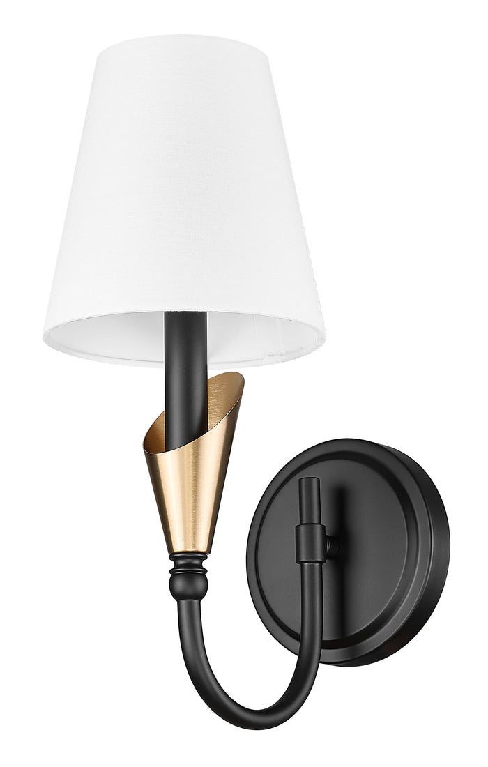 Wall Sconce Z-Lite 4014-1S-MB-MGLD Matte Black + Modern Gold Claudelle 1 Light Wall Sconce Z-Lite