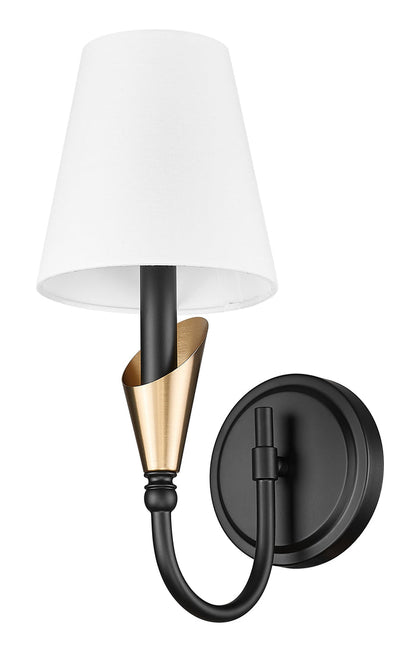 Wall Sconce Z-Lite 4014-1S-MB-MGLD Matte Black + Modern Gold Claudelle 1 Light Wall Sconce Z-Lite
