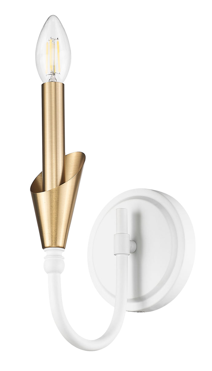 Wall Sconce Z-Lite 4014-1S-TW-MGLD Tundra White + Modern Gold Claudelle 1 Light Wall Sconce Z-Lite