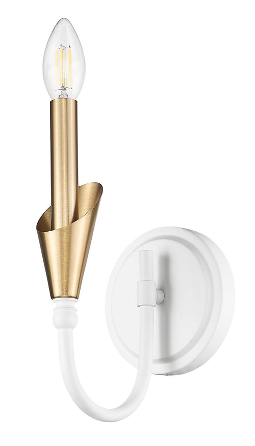 Wall Sconce Z-Lite 4014-1S-TW-MGLD Tundra White + Modern Gold Claudelle 1 Light Wall Sconce Z-Lite
