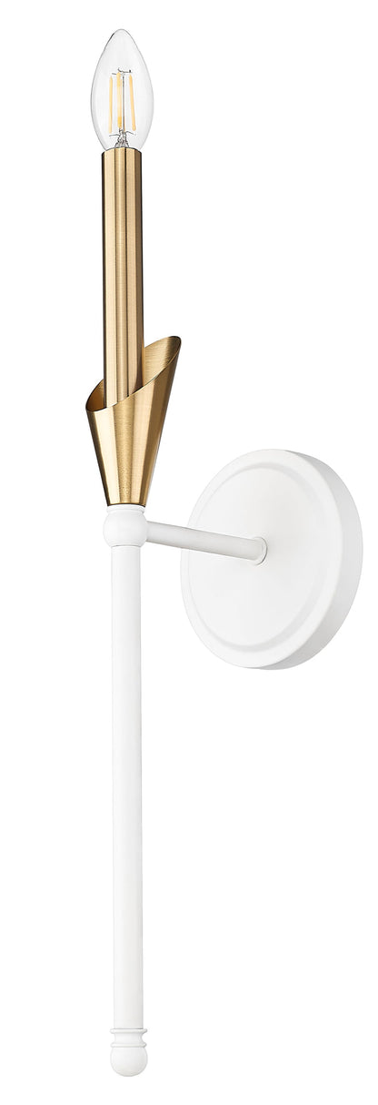 Wall Sconce Z-Lite 4014-1SA-TW-MGLD Tundra White + Modern Gold Claudelle 1 Light Wall Sconce Z-Lite