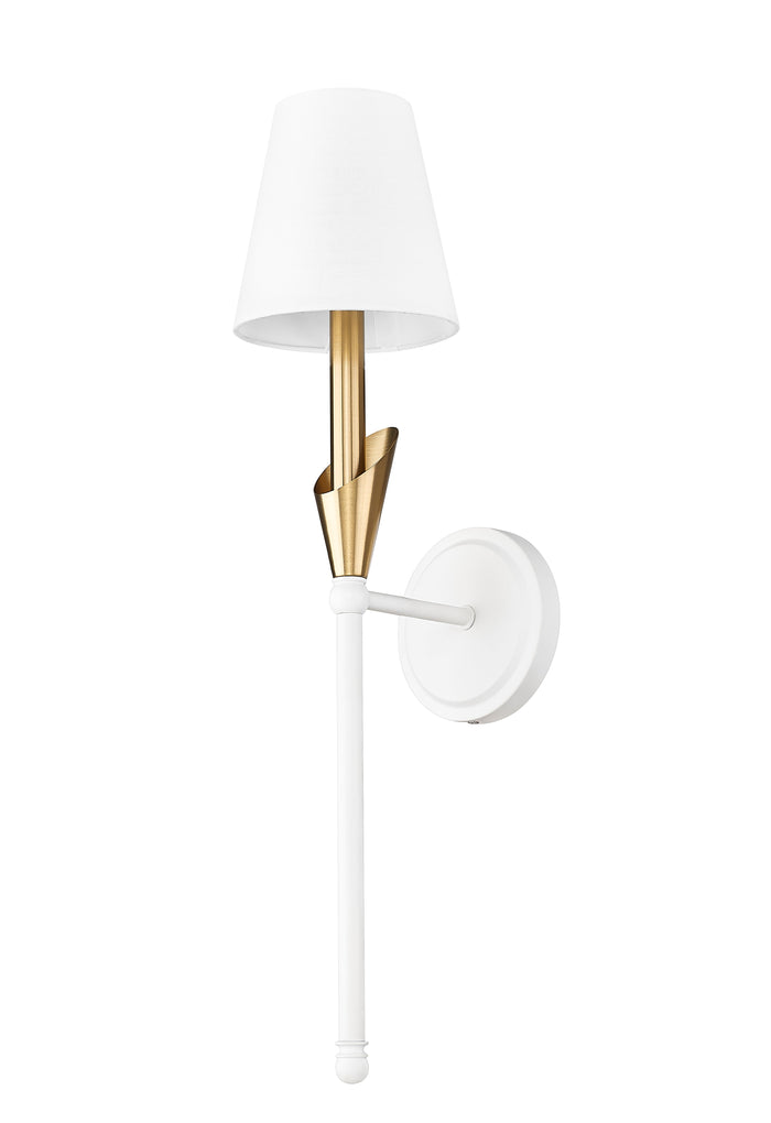 Wall Sconce Z-Lite 4014-1SA-TW-MGLD Tundra White + Modern Gold Claudelle 1 Light Wall Sconce Z-Lite