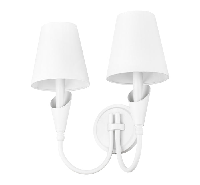 Wall Sconce Z-Lite 4014-2S-TW Tundra White Claudelle 2 Light Wall Sconce Z-Lite