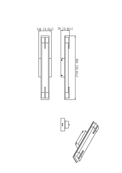 Vanity Z-Lite 4100-23W-BN-LED Brushed Nickel Chase 1 Light Vanity Z-Lite